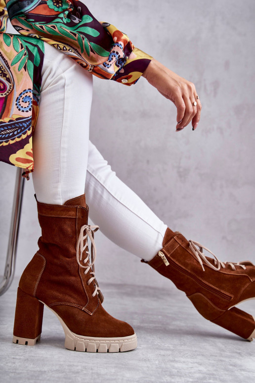 Pealiste omad Seemisnahast kingad platvormiga pruunid värvi Edna