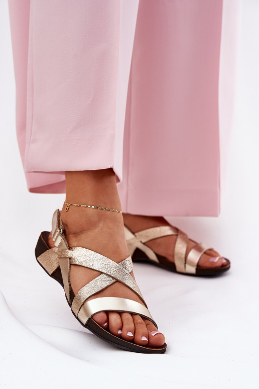 sileda tallaga Pealistesandaalid Pealiste omad Zazoo 40032 Kuldset värvi