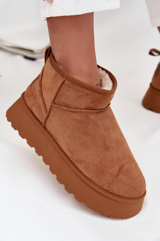 nööpidega lumesaapad Pealiste omad platvormiga pruunid värvi Celyra