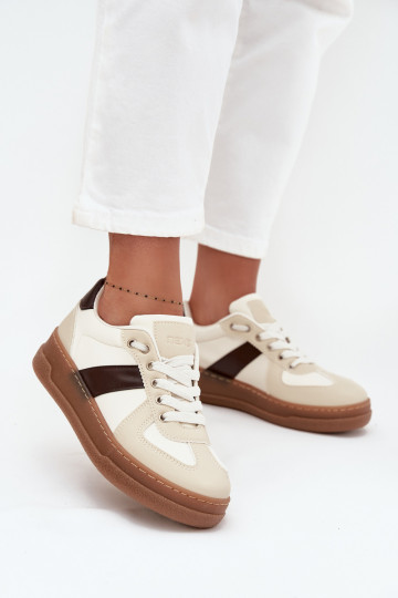 Sneakers tüüpi jalanõud Pealiste omad platvormiga beeži värvi Galivina