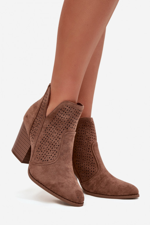 Ažuurne Pealiste poolsaapad S.Barski HY51-060 pruunid värvi