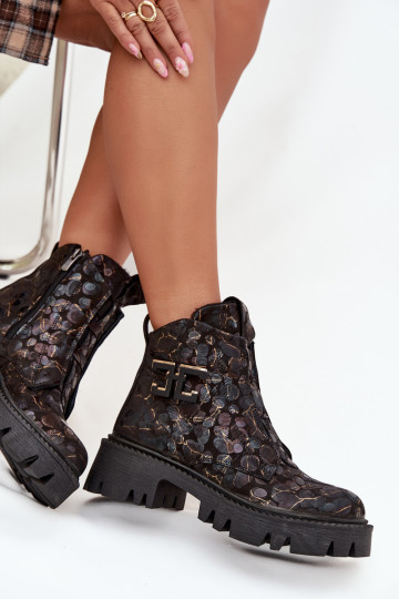 Pealhk Pealiste poolsaapad kaunistustega voodriga Artiker 57C2084 Must-Kuldset värvi