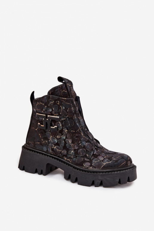 Pealhk Pealiste poolsaapad kaunistustega voodriga Artiker 57C2084 Must-Kuldset värvi