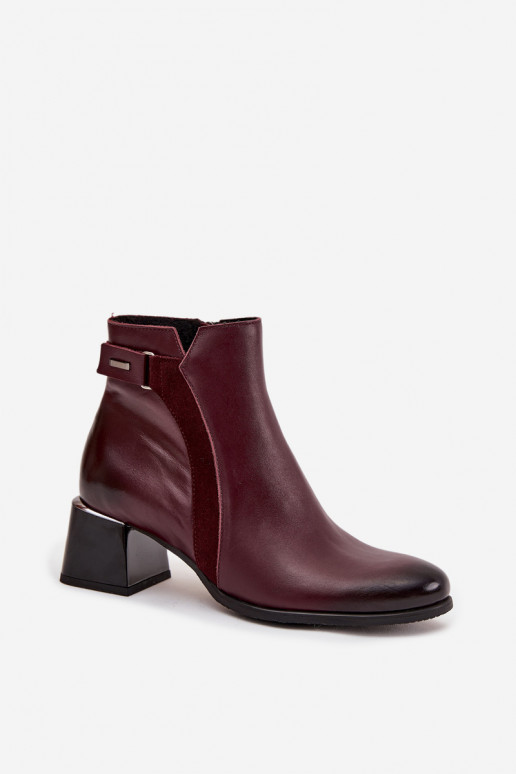 Pealhk Pealiste poolsaapad kõrge jämeda kontsaga voodriga Zazoo 60563 bordoo-värvi Pealhk Pealiste poolsaapad kõrge jämeda kontsaga voodriga Zazoo 60563 bordoo-värvi