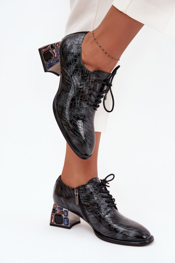 Stiilsed jalanõud Pealiste omad kõrge jämeda kontsaga kristallidega Artiker 57C0072 Halli värvi