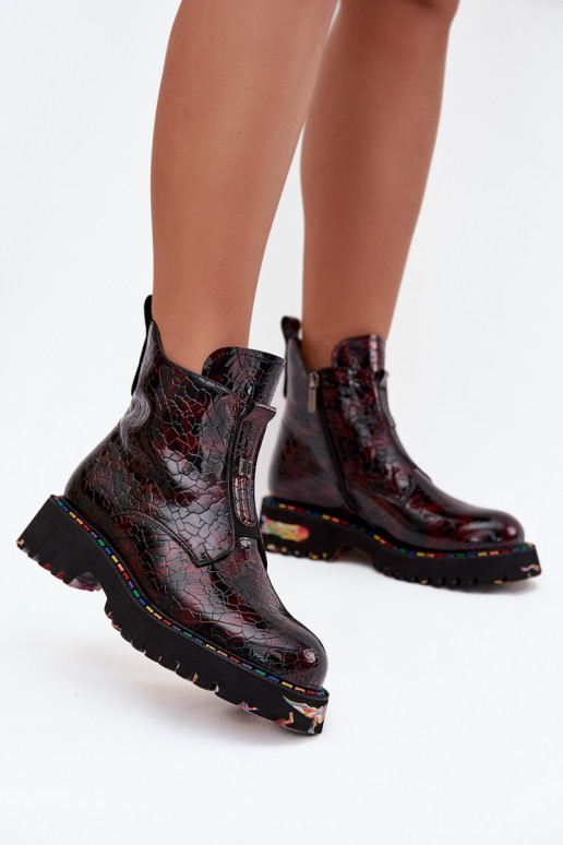 Laque Pealiste poolsaapadPealturalnej Skóry voodriga Artiker 57C0165 bordoo-värvi