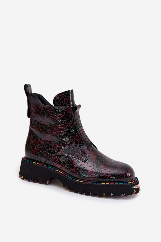 Laque Pealiste poolsaapadPealturalnej Skóry voodriga Artiker 57C0165 bordoo-värvi