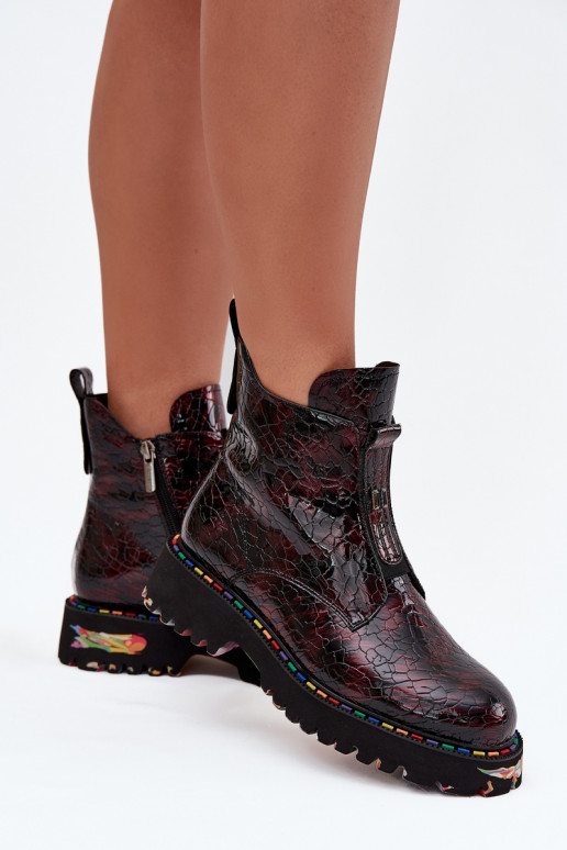 Laque Pealiste poolsaapadPealturalnej Skóry voodriga Artiker 57C0165 bordoo-värvi