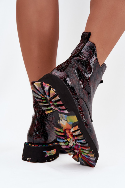 Laque Pealiste poolsaapadPealturalnej Skóry voodriga Artiker 57C0165 bordoo-värvi