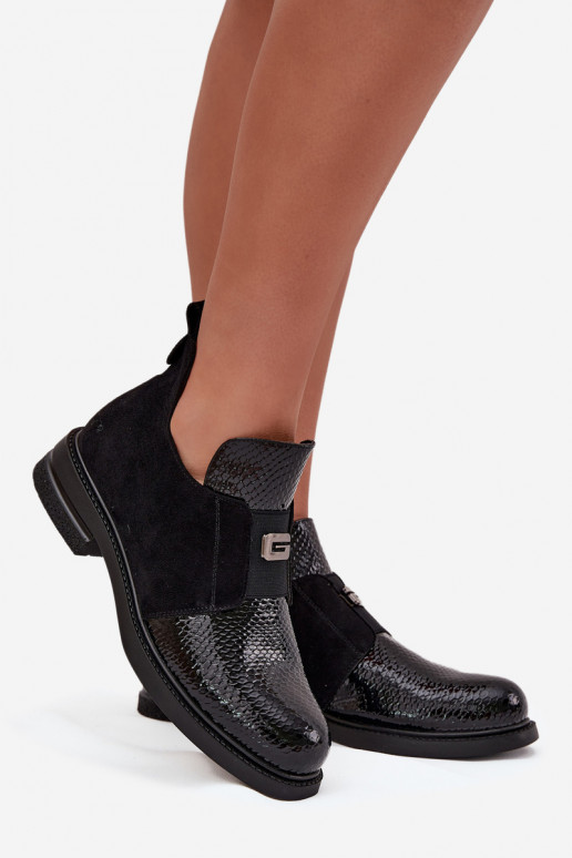 Laque madalad naistesaapad kõrge jämeda kontsaga voodriga Vinceza 58560 msuud