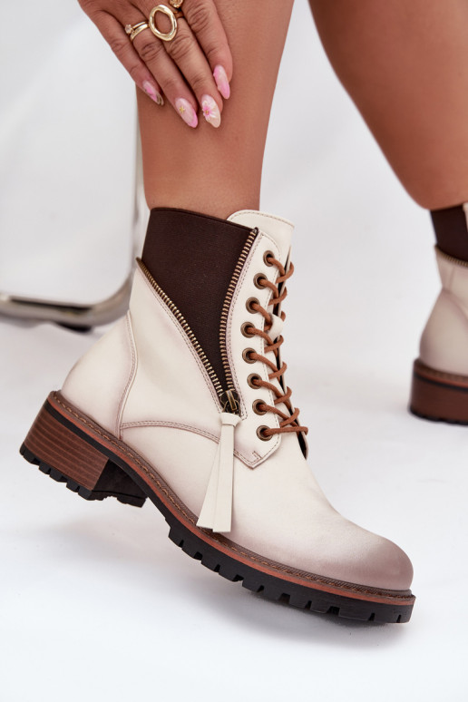 Pealiste poolsaapad voodriga Klockis Vinceza 58559 beeži värvi