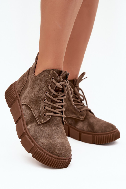 seemisnakhsed madalad naistesaapad platvormiga Big Star SS274594 beeži värvi