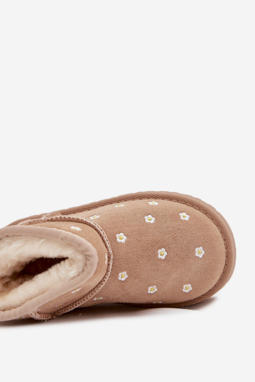 nööpidega lumesaapad Laste jalanõud Ozdobione Lilluszkami beeži värvi Gracina
