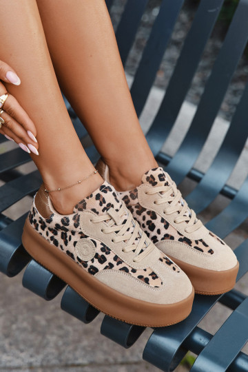 Platvormiga naiste spordijalatsid leopardimustriga Big Star SS274763 beeži värvi