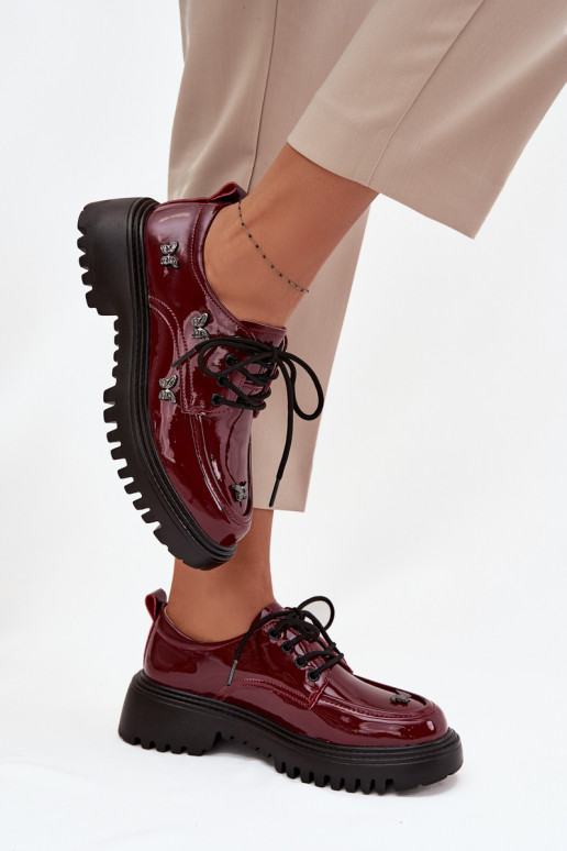 Laque Pealhk jalatsid Pealiste omadPrzypinkami Artiker 57C0336 bordoo-värvi