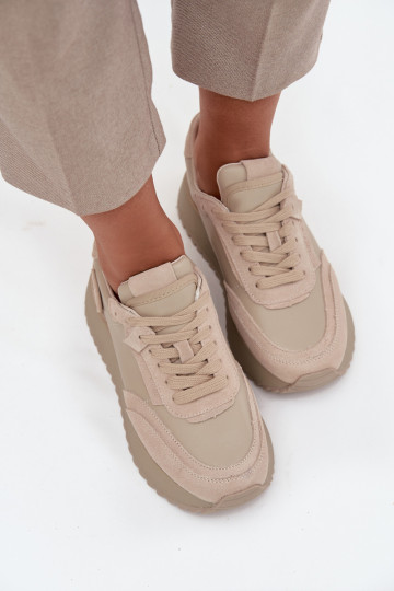 Pealhk Sneakers tüüpi jalanõud Pealiste omad platvormiga Artiker 55C0021 beeži värvi