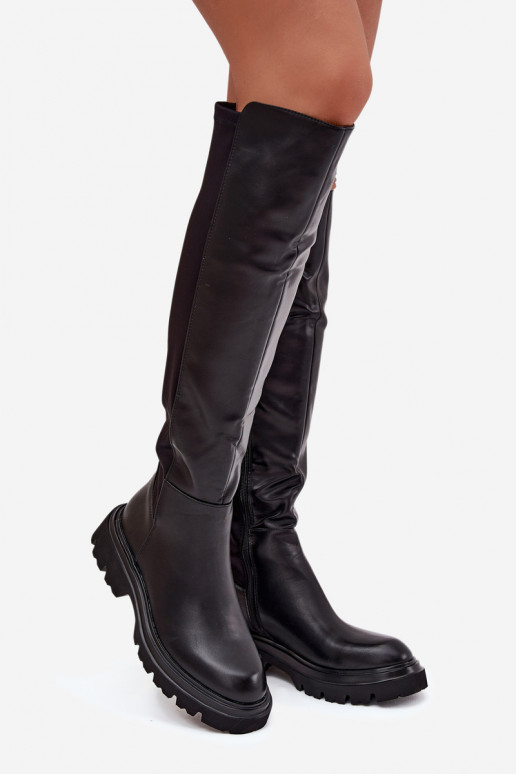 Sisetallaga naiste pikad saapad eko nahast, musta värvi, Sylvina Sisetallaga naiste pikad saapad eko nahast, musta värvi, Sylvina