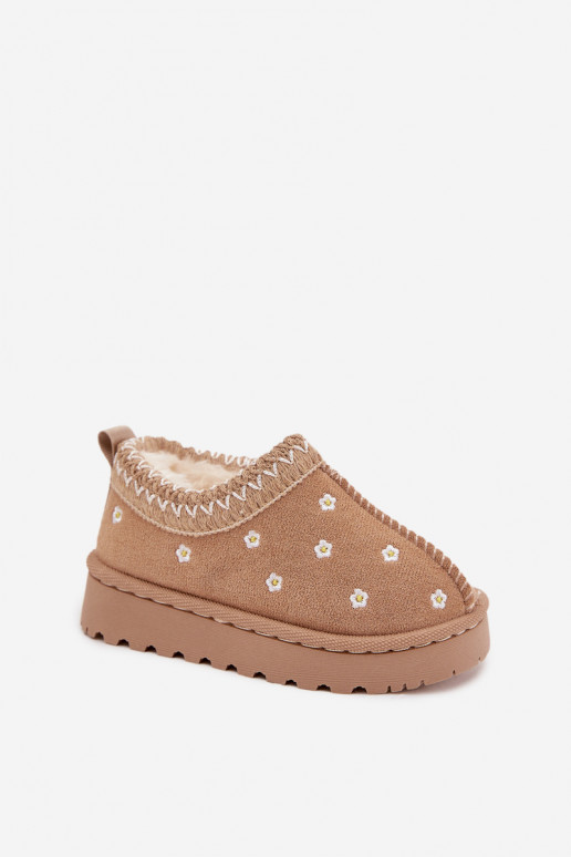 nööpidega lumesaapad Laste jalanõudLilluszkami voodriga karusnahaga beeži värvi Palina