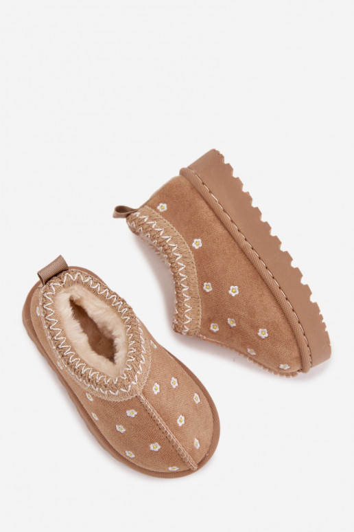 nööpidega lumesaapad Laste jalanõudLilluszkami voodriga karusnahaga beeži värvi Palina