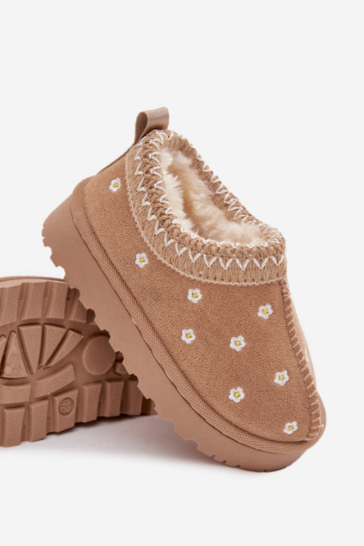 nööpidega lumesaapad Laste jalanõudLilluszkami voodriga karusnahaga beeži värvi Palina