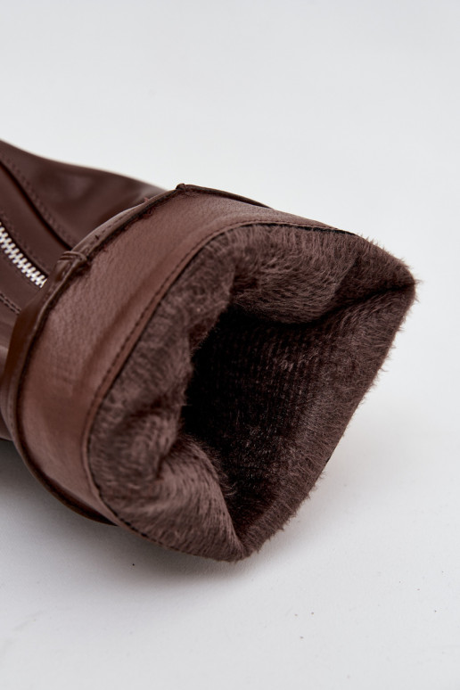 naiste pika säärega saapadINysisseiniętą Cholesisseką neetide ja pandlaga I Hõbedat värvim Zamkiem voodriga pruunid värvi Bressa