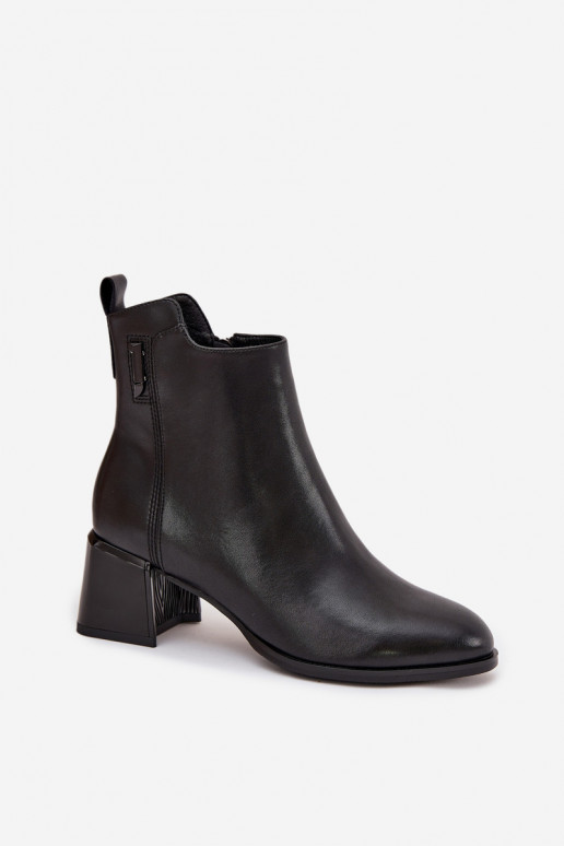 Pealiste poolsaapad kõrge jämeda kontsaga voodriga msuud Nolivra