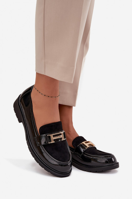 Lakitud mokassiinid Pealiste omad Ze Kuldset värvim Detalem S.Barski HY52-545 msuud