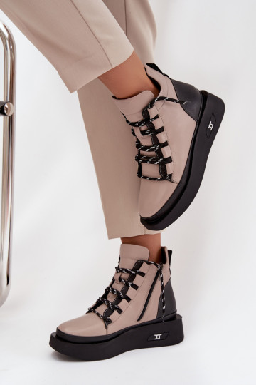 Pealhk Pealiste poolsaapad platvormiga voodriga Artiker 55C0884 beeži värvi