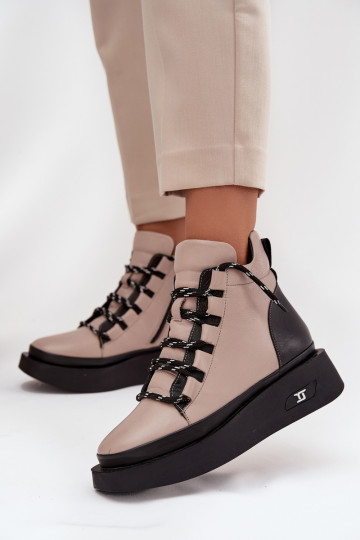 Pealhk Pealiste poolsaapad platvormiga voodriga Artiker 55C0884 beeži värvi 2