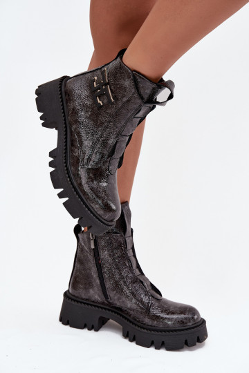 Pealhk Laque Pealiste poolsaapad kaunistustega voodriga Artiker 57C2081 halli värvi