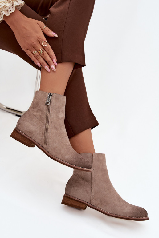 Pealiste poolsaapad laiade nööridega Vinceza 39961 beeži värvi