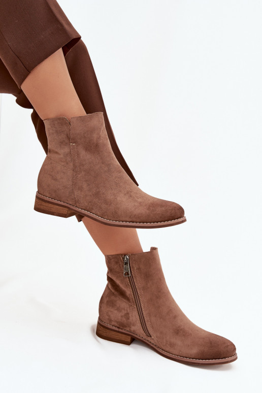 Pealiste poolsaapad laiade nööridega Vinceza 39961 pruunid värvi