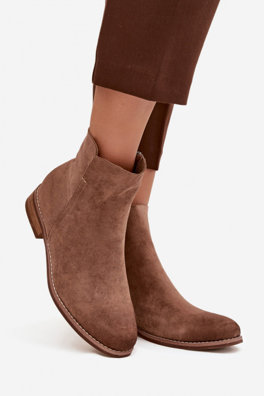 Pealiste poolsaapad laiade nööridega Vinceza 39961 pruunid värvi