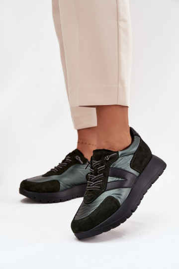 Sneakers tüüpi jalanõud Pealiste omad platvormiga Vinceza 58561 khakivärvi