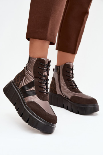 Pealiste poolsaapad voodriga platvormiga Vinceza 58562 pruunid värvi