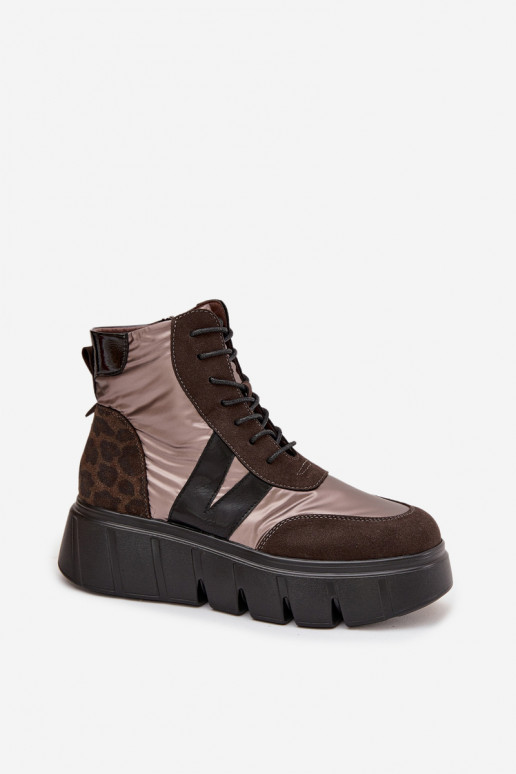 Pealiste poolsaapad voodriga platvormiga Vinceza 58562 pruunid värvi