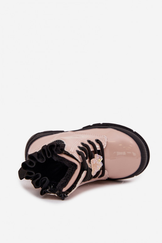 Laque Pealiste poolsaapad Laste jalanõud voodrigaPrzypinką Karu beeži värvi Fionessa Laque Pealiste poolsaapad Laste jalanõud voodrigaPrzypinką Karu beeži värvi Fionessa