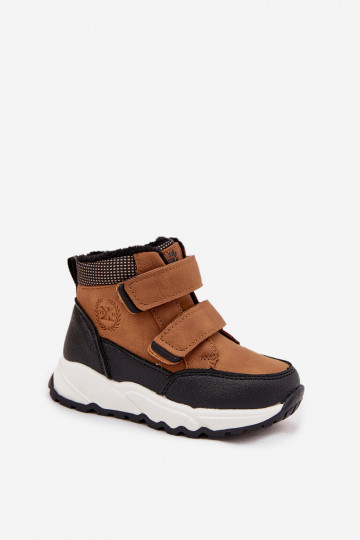 voodriga Laste jalanõud talvesaapad krõpsudega kinnitatav pruunid värvi Nolivine