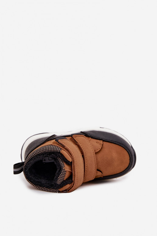 voodriga Laste jalanõud talvesaapad krõpsudega kinnitatav pruunid värvi Nolivine voodriga Laste jalanõud talvesaapad krõpsudega kinnitatav pruunid värvi Nolivine