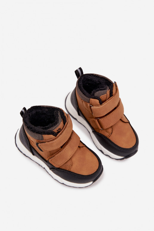 voodriga Laste jalanõud talvesaapad krõpsudega kinnitatav pruunid värvi Nolivine voodriga Laste jalanõud talvesaapad krõpsudega kinnitatav pruunid värvi Nolivine