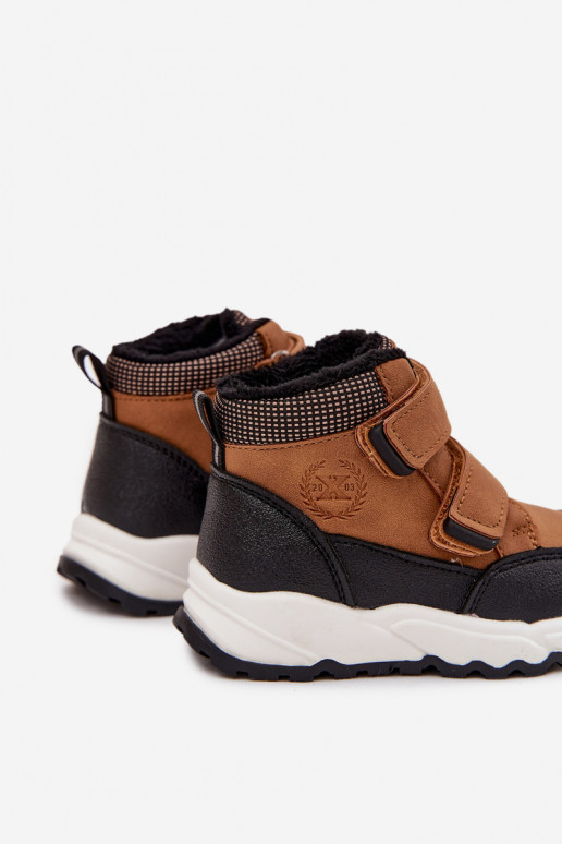 voodriga Laste jalanõud talvesaapad krõpsudega kinnitatav pruunid värvi Nolivine voodriga Laste jalanõud talvesaapad krõpsudega kinnitatav pruunid värvi Nolivine