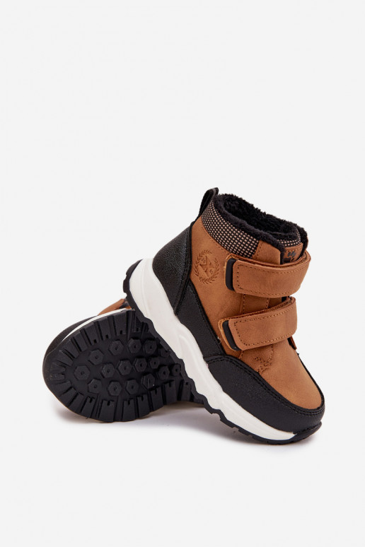 voodriga Laste jalanõud talvesaapad krõpsudega kinnitatav pruunid värvi Nolivine voodriga Laste jalanõud talvesaapad krõpsudega kinnitatav pruunid värvi Nolivine