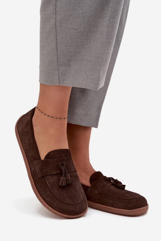 Pealhk Seemisnahast mokassiinid Typu Barefoot Zazoo 322 Czekoladosissee