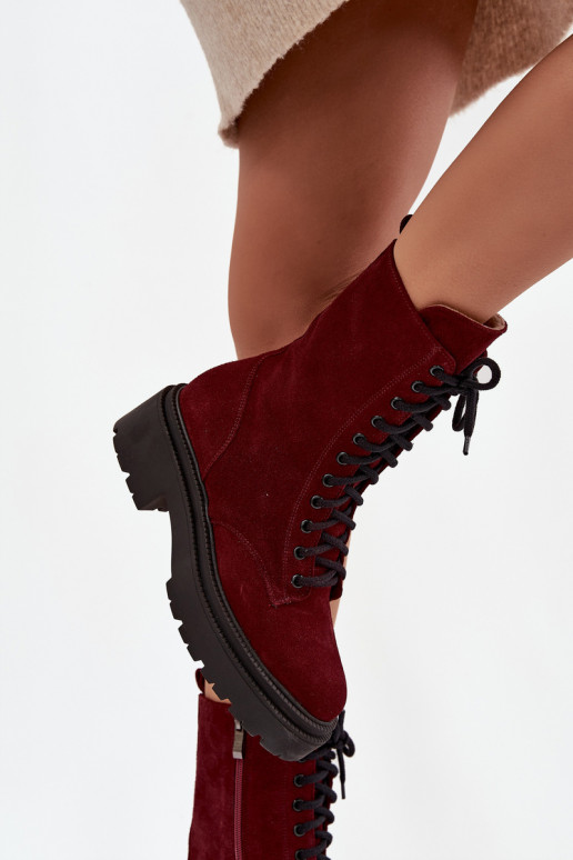 saapad Pealiste omadPealturalnego seemisnakhsed voodriga Zazoo 4213 bordoo-värvi