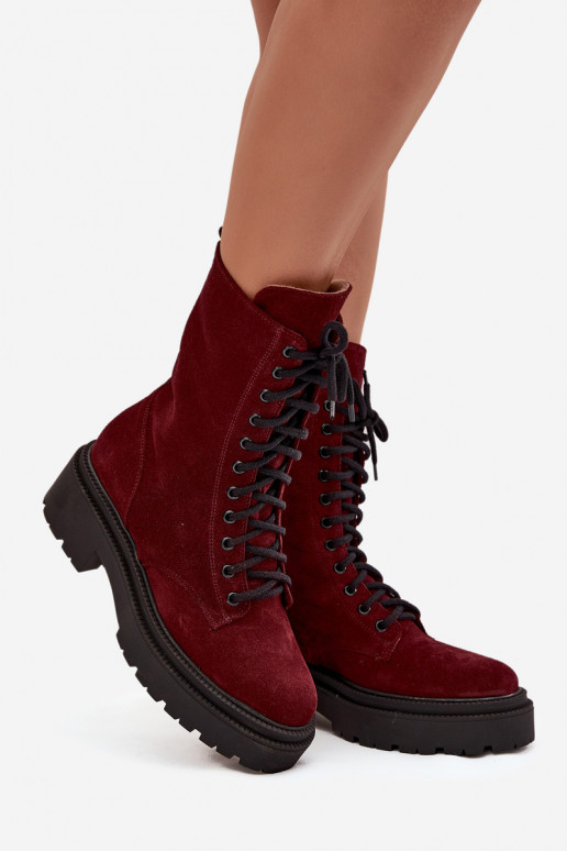 saapad Pealiste omadPealturalnego seemisnakhsed voodriga Zazoo 4213 bordoo-värvi