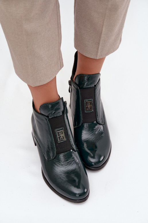 Pealhk Laque Pealiste poolsaapad Klockis Koos Ornate Detalem voodriga Zazoo 60560 khakivärvi