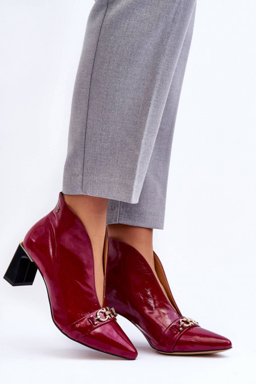 Pealhk Pealiste poolsaapad kõrge jämeda kontsaga Sellel onciejka 05262-15 tumeroosad värvi