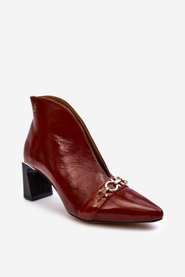 Pealhk Pealiste poolsaapad kõrge jämeda kontsaga Sellel onciejka 05262-02 pruunid värvi 2