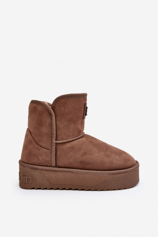 Vegan nööpidega lumesaapad platvormiga D.Franklin DFSH371004 beeži värvi