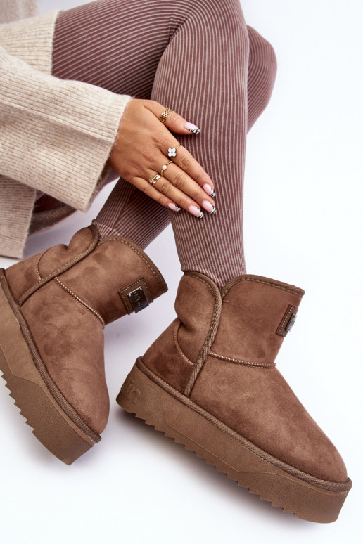 Vegan nööpidega lumesaapad platvormiga D.Franklin DFSH371004 beeži värvi